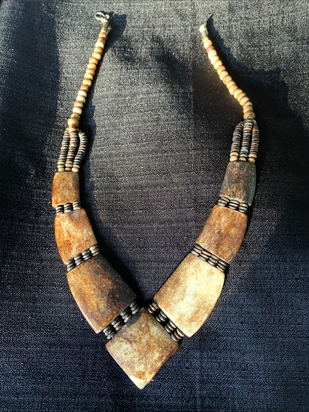 Rustic Brown Stone Statement Necklace - Women Jewelry